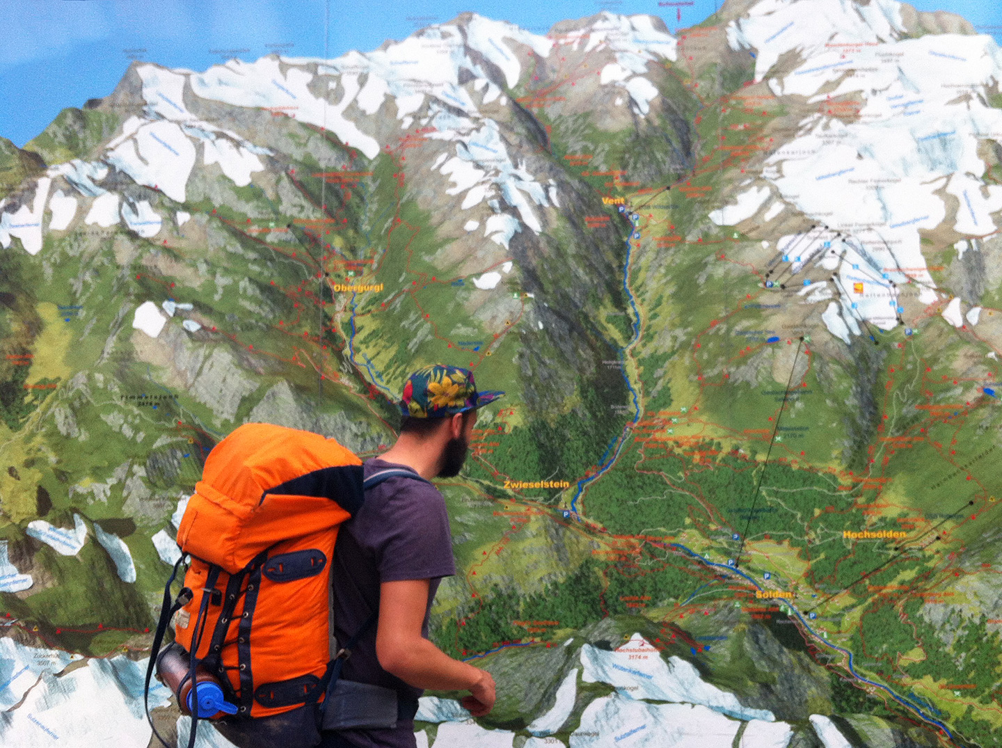This is a picture of Matt Visco looking at a Map